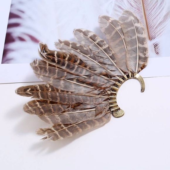 'Wardance' Bohemia Feather Gold Ear Cuff Festival - Picture 4 of 7